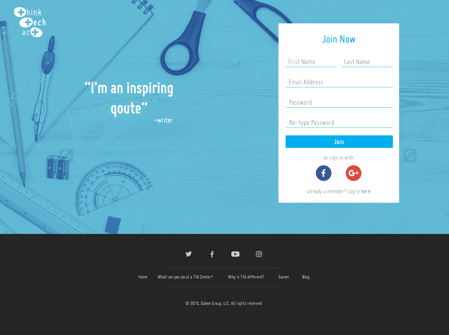 Registration Page Mockup