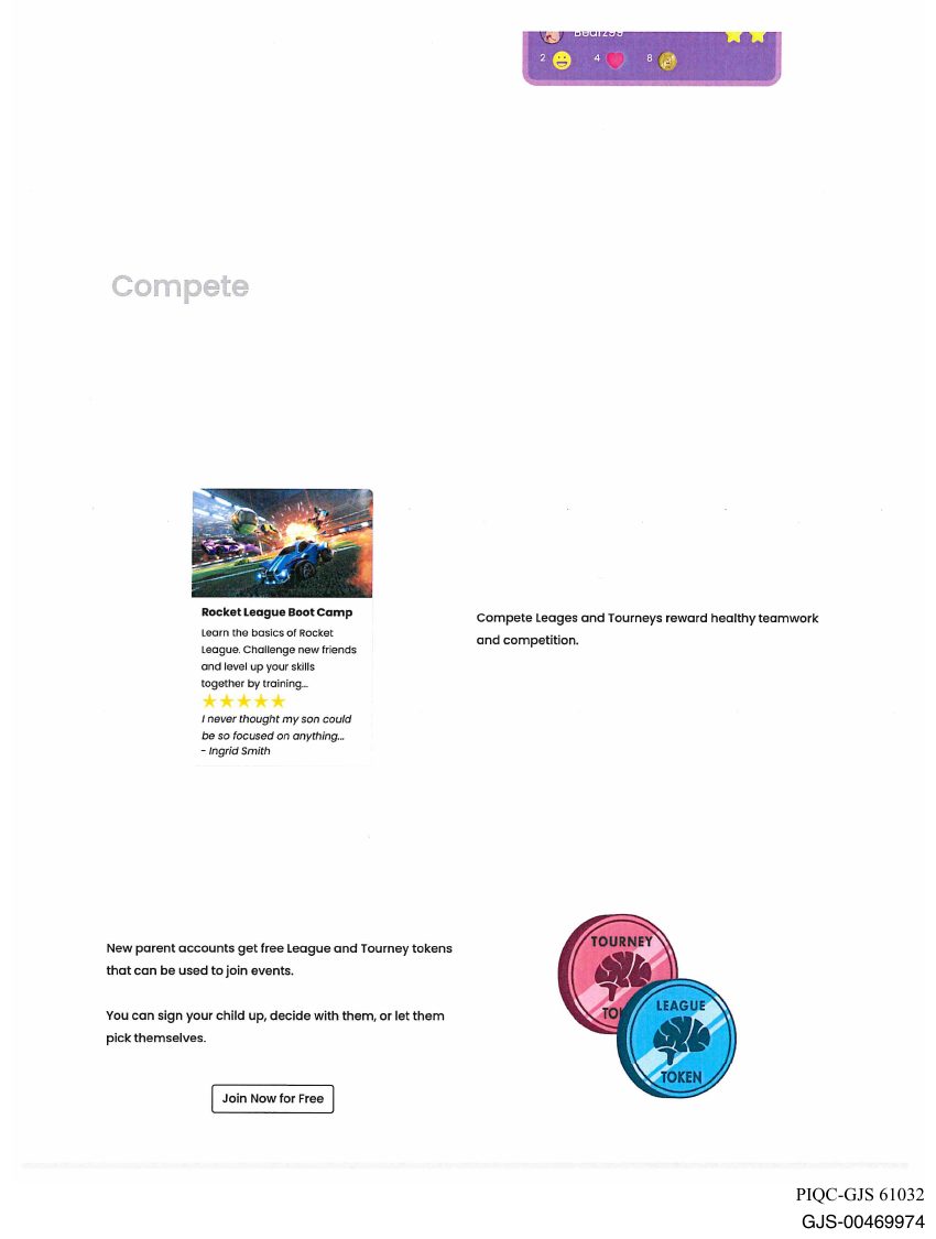 Government exhibit GJS-00469974: Compete leagues
