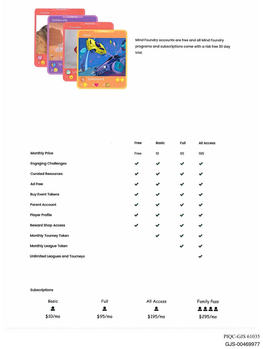 Government exhibit GJS-00469977: subscription pricing